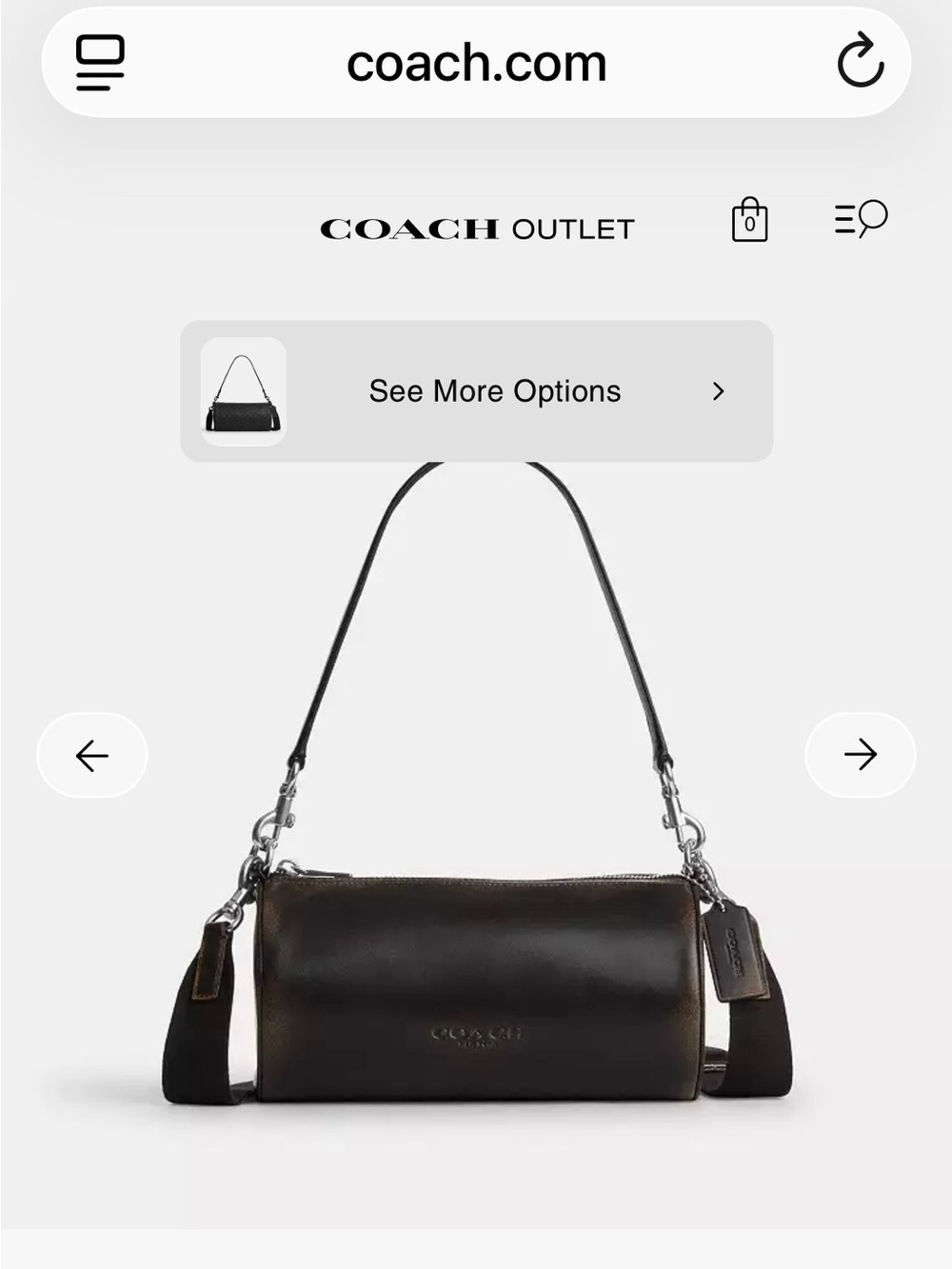 Coach Andre 24 Loved Leather Barrel Shoulder Bag with Silver Hardware
